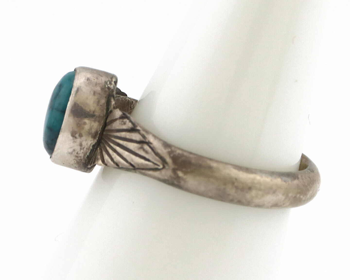 Navajo Ring 925 Silver Natural Mined Turquoise Native Artist C.80's