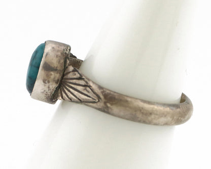 Navajo Ring 925 Silver Natural Mined Turquoise Native Artist C.80's