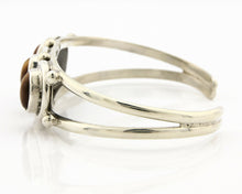 Navajo Bracelet .925 Silver Cats Eye Sapphire Gemstone Native Artist C80's