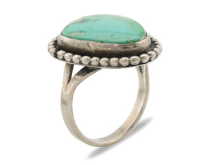 Navajo Ring .925 Silver Royston Turquoise Native American Artist C.1980's