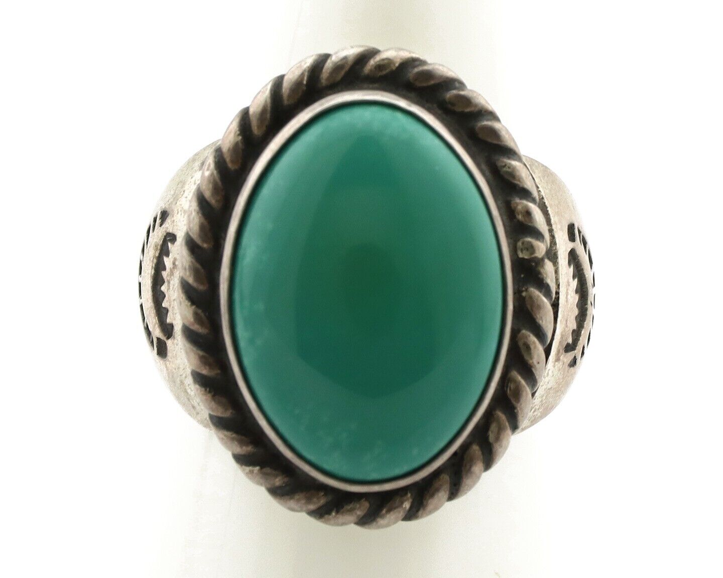 Navajo Handmade Ring 925 Silver Blue Turquoise Signed Native Artist C.80's