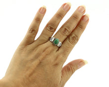 Navajo Ring 925 Silver Natural Green Turquoise Native Artist C.80's