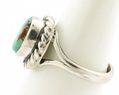 Navajo Ring .925 Silver Kingman Turquoise Artist Signed Gecko C.90's