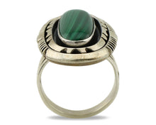 Navajo Ring 925 Silver Natural Malachite Artist Signed William Denetdale C.80's