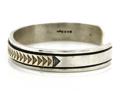 Navajo Bracelet .925 Silver & 14k Solid Gold MM Rogers and EG Cuff C.80's