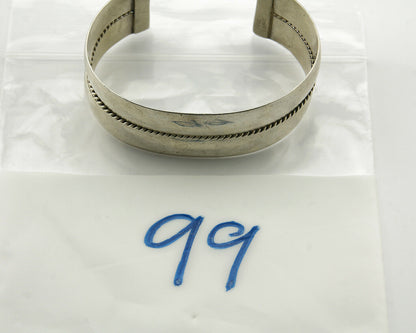 Navajo Bracelet .925 Silver Handmade Hand Stamped Signed Artist TAHE Circa 1980s