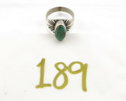 Navajo Ring .925 Silver Kingman Turquoise Artist Signed Apache C.80's