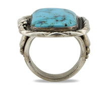 Navajo Ring 925 Silver Natural Blue Turquoise Artist Signed D Zachary C.80s