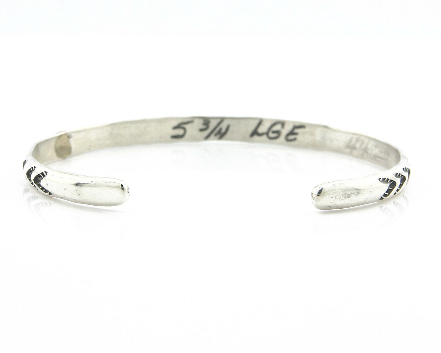 Navajo Bracelet .925 Silver Hand Stamped Arrow Head Artist I Montoya C80s