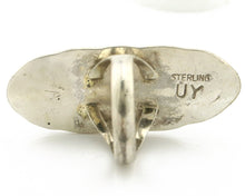 Navajo Ring 925 Silver Natural Mined Onyx Artist Signed UY C.80's