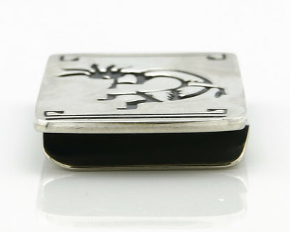 Navajo Money Clip .925 Silver & Nickle Hand Stamped Artist Native C.80's-90's