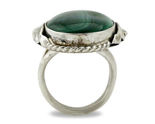 Navajo Malachite Ring .925 Silver Handmade Signed Billie Eagle C.80's