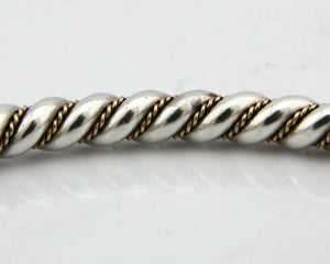 Navajo Bracelet .925 Silver Braided Twisted Artist Tahe C80's 5.0mm Wide