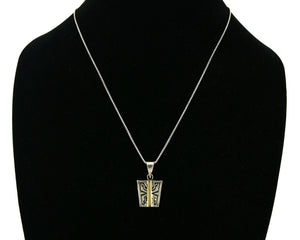 Women's Navajo Necklace .925 Silver & 14k SOLID Gold Artist C.80's Butterfly
