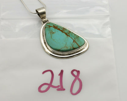 Navajo Necklace .925 Silver Kingman Turquoise Signed Sun C.1980's