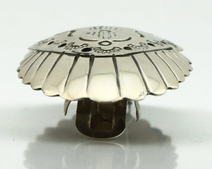 Women's Navajo Hair Clip Barrette .925 Silver Hand Stamped Artist C Montoya C80s