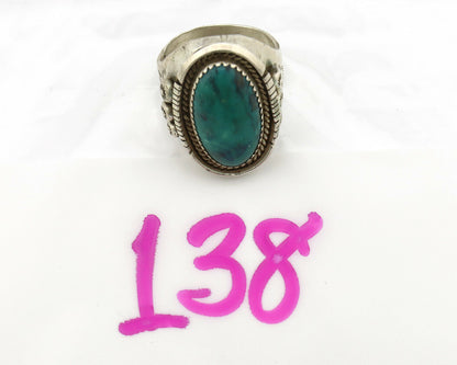 Navajo Ring .925 Silver Kingman Turquoise Artist Signed BB C.80's