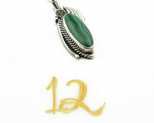 Women's Malachite Handmade Necklace .925 Silver Signed Circle J.W.