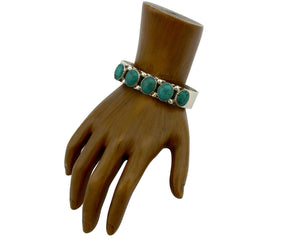 Navajo Bracelet .925 Silver Natural Turquoise Signed C Jones C.80's