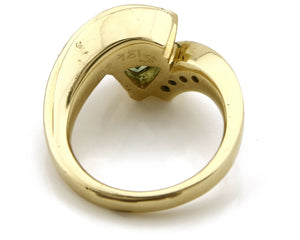 Women's Peridot Diamond Ring 18k SOLID Gold Engagement 2.6 tcw Size 5.5