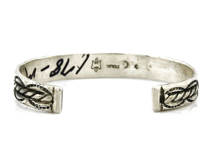 Women's Navajo Bracelet .925 Silver Handmade Cuff Signed Montoya C.1980's
