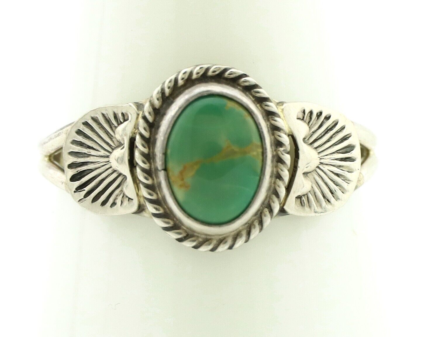 Navajo Ring 925 Silver Natural Blue Turquoise Native Artist C.80's