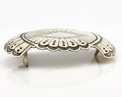 Navajo Belt Buckle .925 Silver Handmade Signed TW C.80's