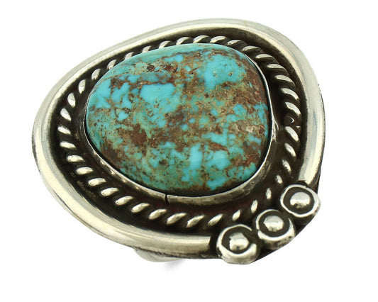 Navajo Ring .925 Silver Bisbee Turquoise Native American Artist C.80's