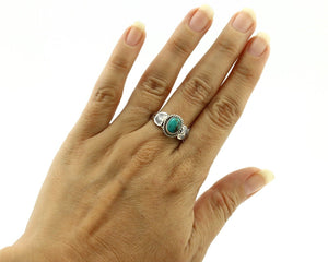 Navajo Ring 925 Silver Blue Turquoise Native Artist C.80's