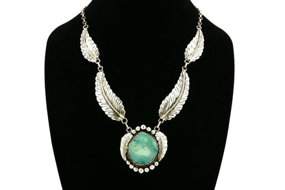 Women's Navajo Montoya Necklace Natural Turquoise .925 SOLID Silver