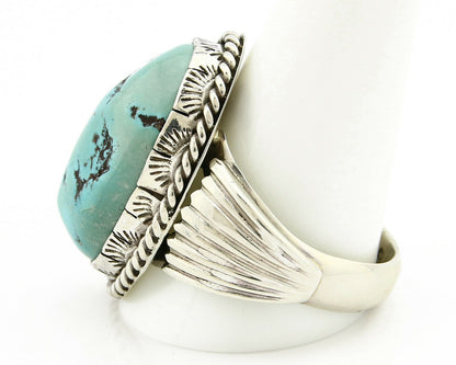 Navajo Turquoise Ring .925 Silver Handmade Signed Artist Begay C.80's