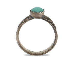 Navajo Ring 925 Silver Natural Mined Turquoise Native Artist C.80's