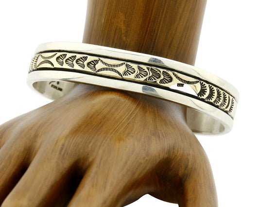 Women's Navajo Bracelet 14k SOLID Gold .925 Silver Signed Delgarito