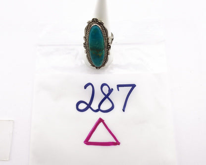 Navajo Ring 925 Silver Blue Gem Turquoise Artist William Denetdale C.80's