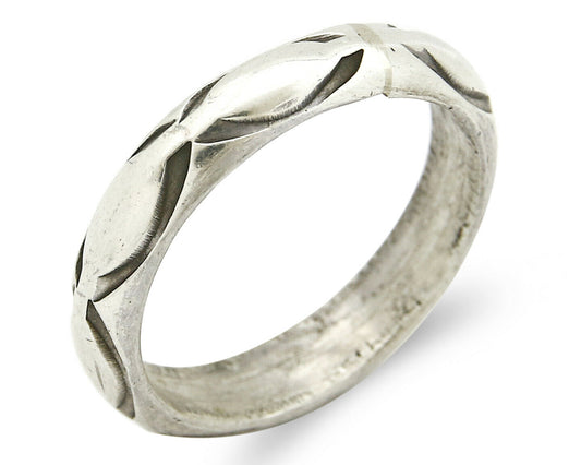 Women's Navajo Ring .925 SOLID Silver Hand Stamped Circa 1980's