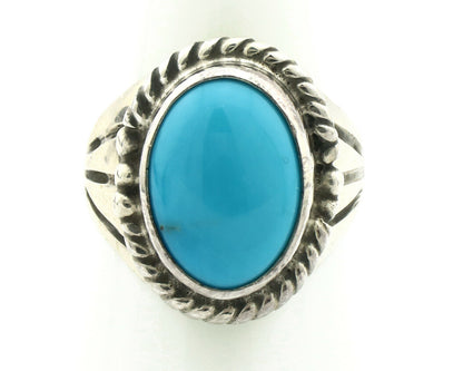 Navajo Ring .925 Silver Blue Southwest Turquoise Native Artist C.80's