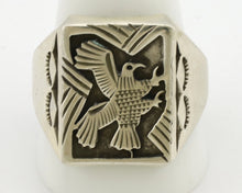 Navajo Eagle Ring .925 Silver Handmade Native American Artist C.1980's