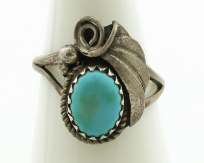 Navajo Ring .925 Silver Kingman Turquoise Native American Artist C.80's