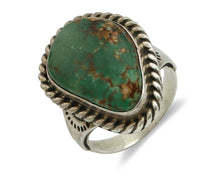 Navajo Ring .925 Silver Manassas Turquoise Native Artist Signed C.80's