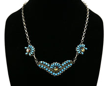 Women's Zuni Necklace .925 Silver Natural Gemstone C.1980's