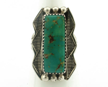 Navajo Ring .925 Silver Natural Aqua Turquoise Artist Signed S C.80's