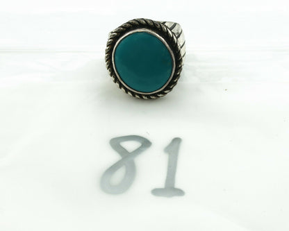 Navajo Ring .925 Silver Blue Turquoise Artist Doug Zachary C.80's