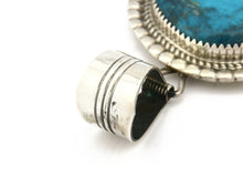 Navajo Pendant .925 Silver Blue Turquoise Signed Artist LTB C.80's