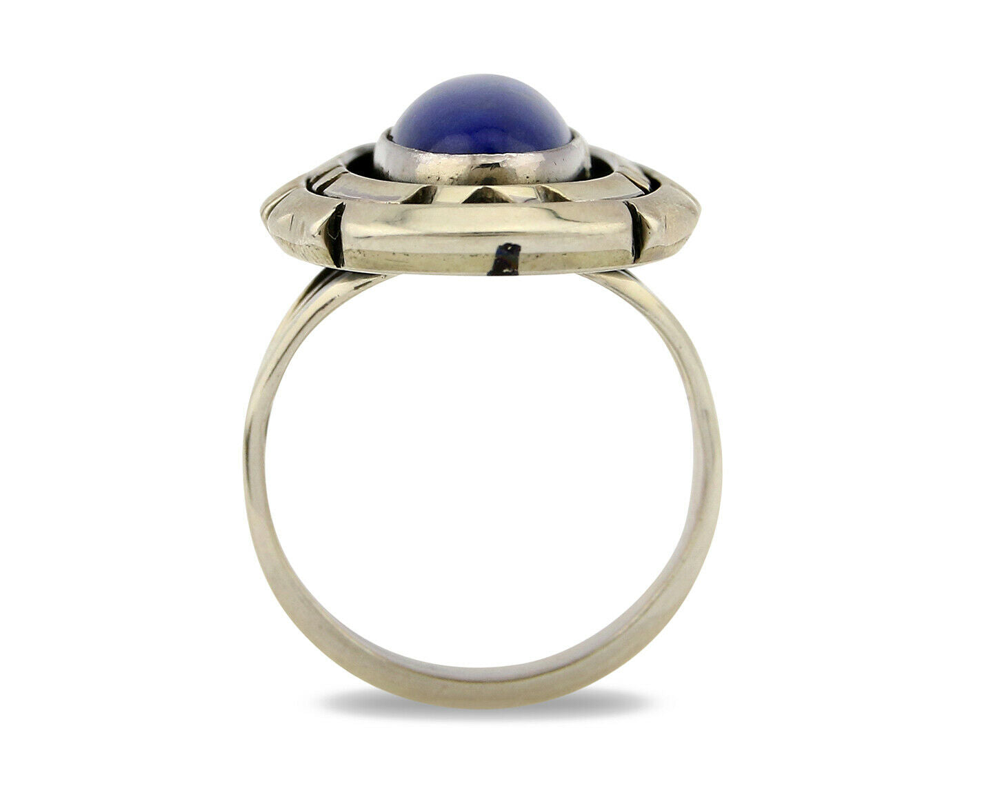 Navajo Ring .925 Silver Lapis Lazuli Artist William Denetdale C.80's