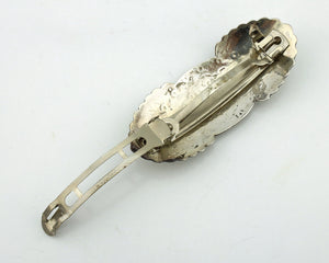 Women's Navajo Hair Clip Barrette .925 Silver Hand Stamped Artist C Montoya C80s