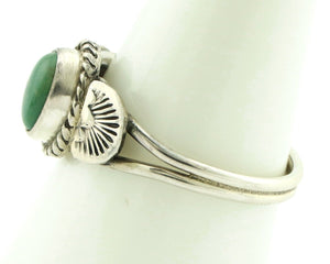 Navajo Ring 925 Silver Natural Green Turquoise Native Artist C.80's