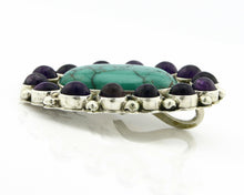 Navajo Pendant .925 Silver Turquoise & Amethyst Signed Artist Lee Bennett C.80's