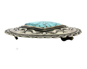 Navajo Belt Buckle .925 Silver Turquoise Signed Artist Paul J Begay Cuff C.80's