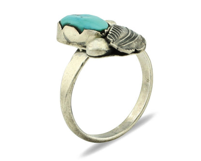 Zuni Ring 925 Silver Natural Blue Turquoise Artist Signed Simplicio C.80's