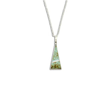 Women's Turquoise Pendant .925 Silver Gemstone Inlaid Necklace